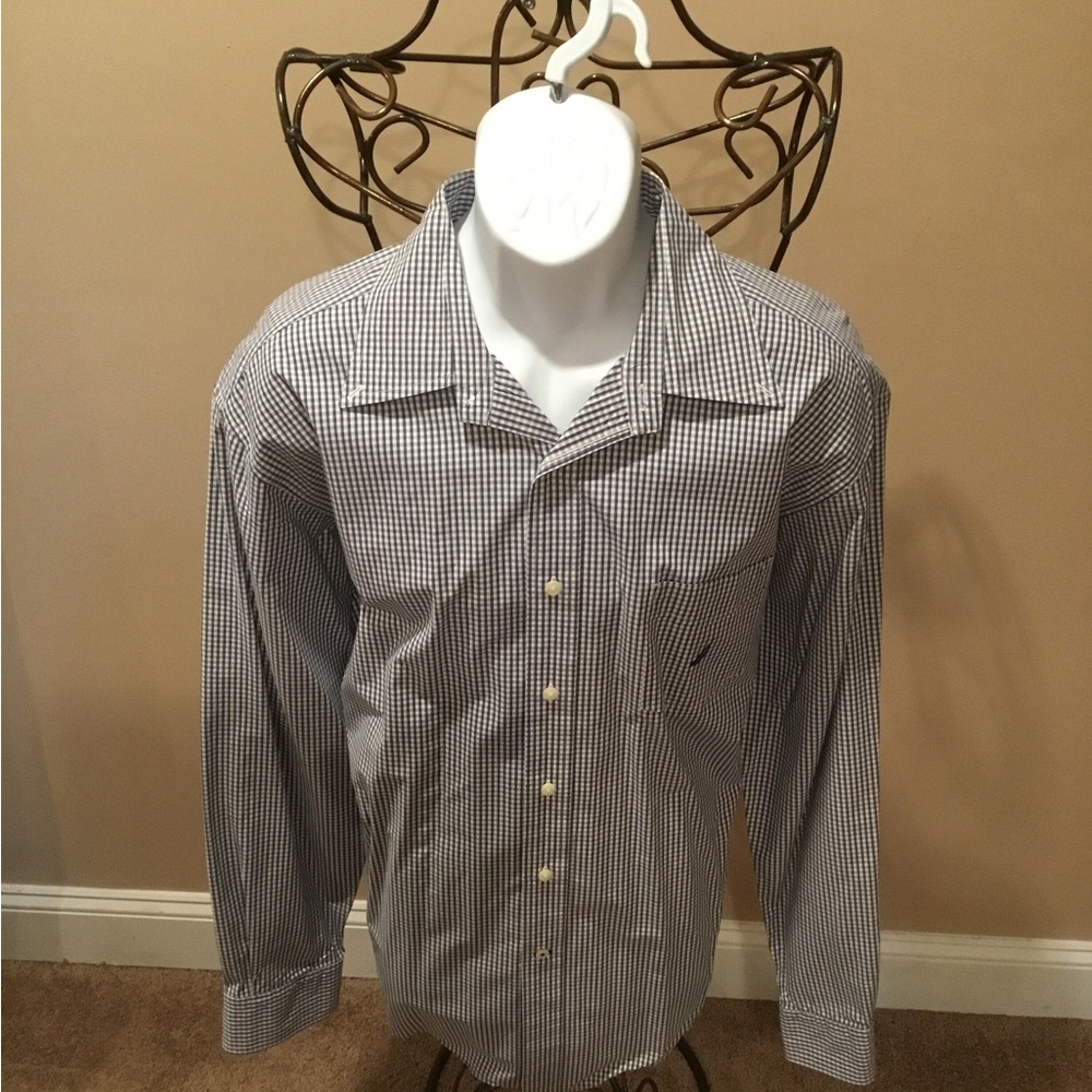 Men's Black and White Checkered Shirt
